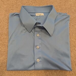 Colony & Co. Men's Light Blue Dress Collar Polo Shirt